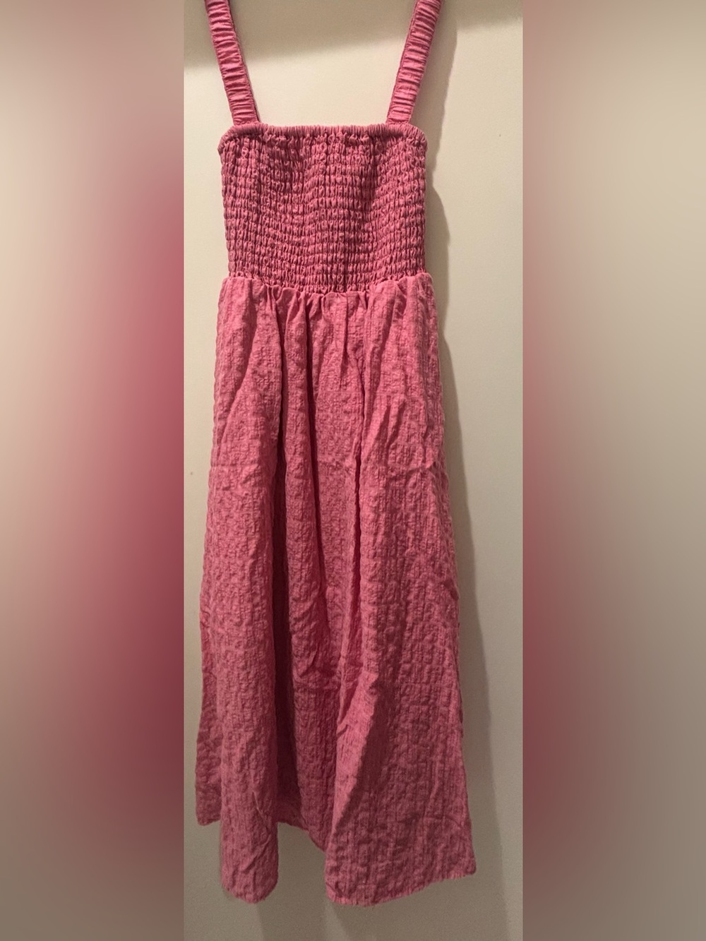 Chelsea28 Pink Smocked Midi Maxi Dress Sleeveless Sundress XXS